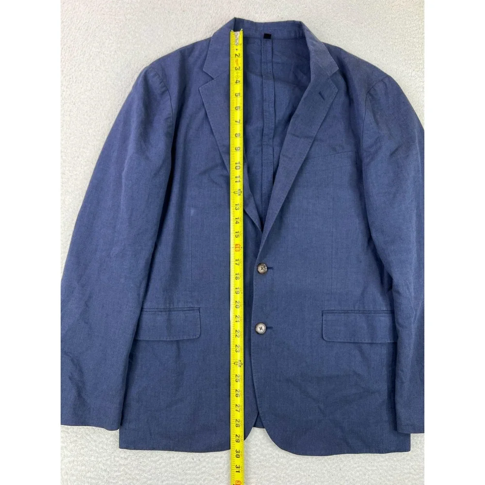 J.Crew Ludlow Blazer Mens 40R Blue Cotton Linen Slim Unstructured Somelos Coat